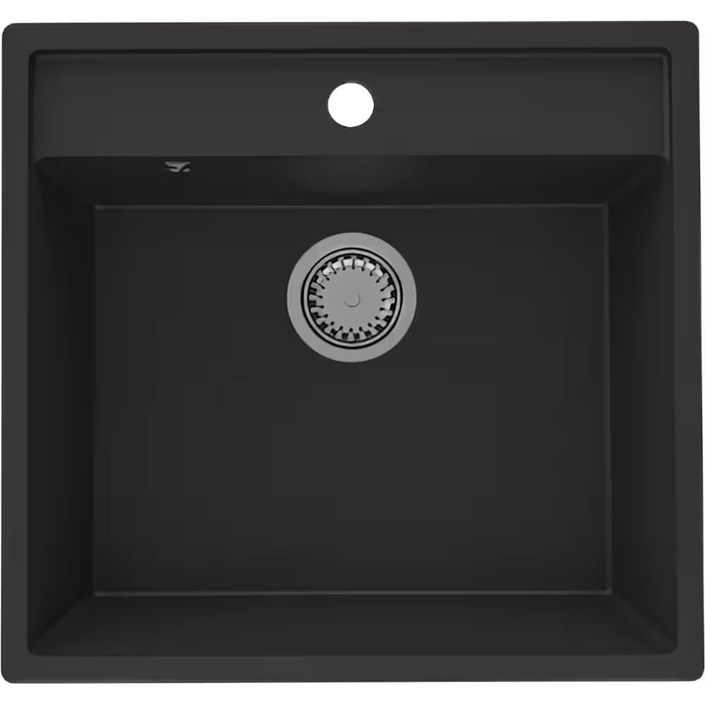 Chiuveta bucatarie HAUSBERG Ella HBC-9401, compozit, negru, 53 x 50 cm
