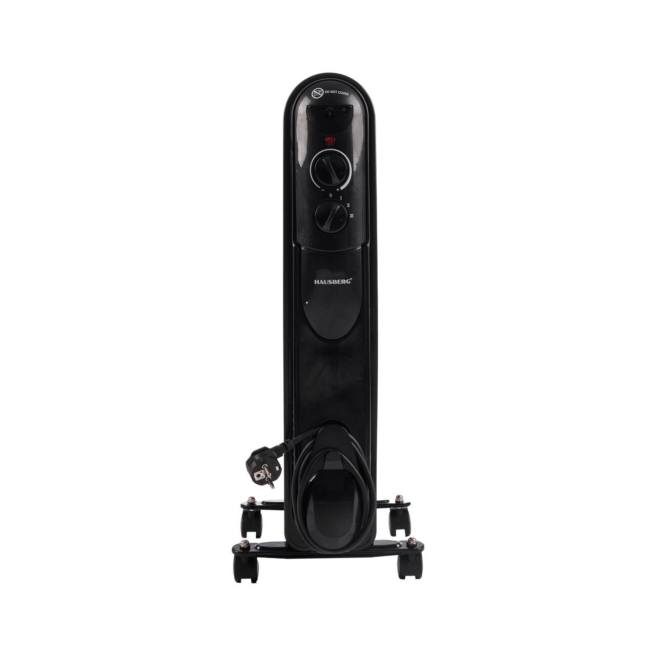 Calorifer electric cu ulei HAUSBERG HB-8905, 3 trepte, max1500 W, 7 elementi, termostat reglabil