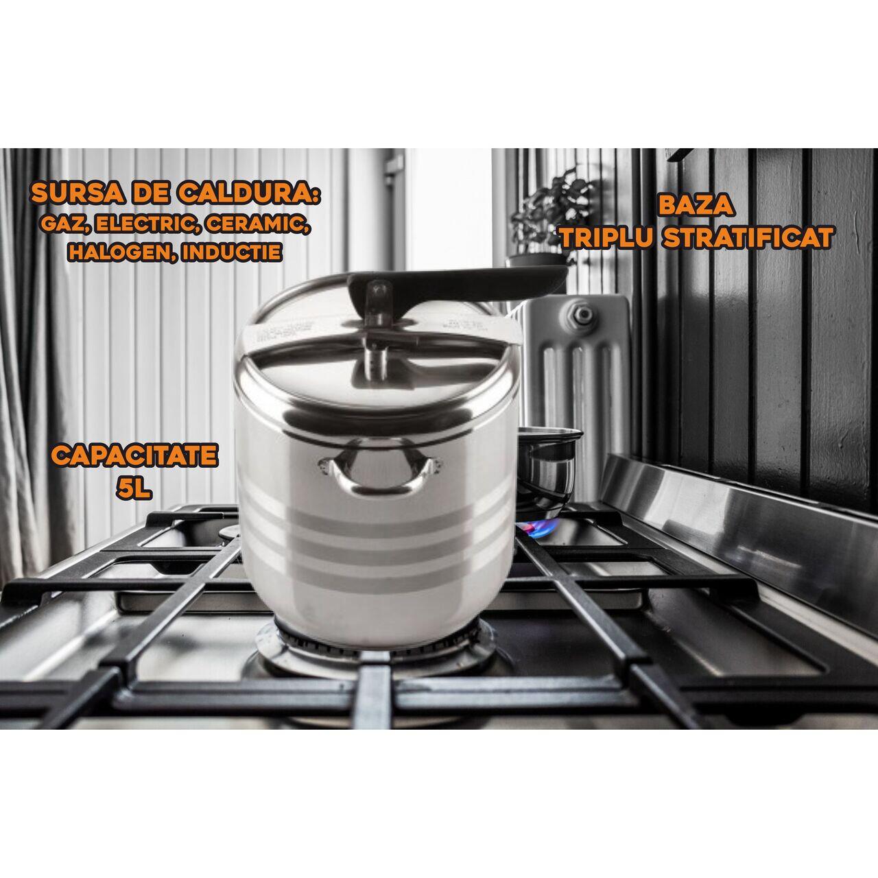 Oala sub presiune ERTONE ERT-MN304, 5.5L, Material INOX