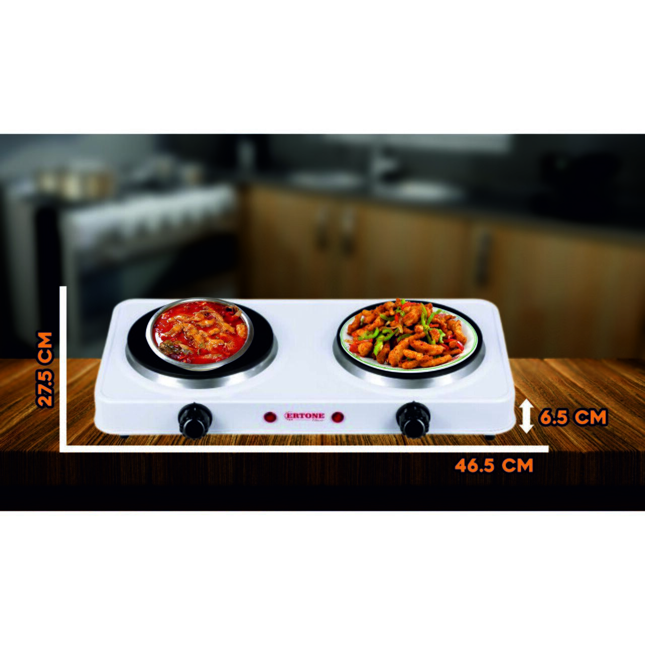 Plita electrica Ertone MN200AB, 2000W, 2 arzatoare