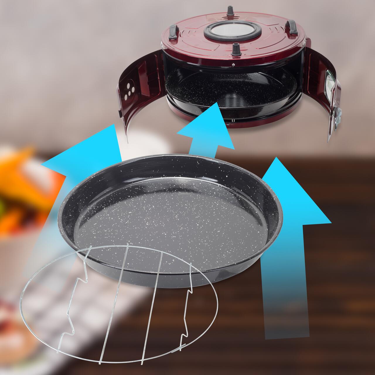 Cuptor electric rotund cu termostat Ertone MN-9010VS, Putere: 220-230V, 50Hz, 2 rezistente electrice 2 x 650W, capacitate 40l, indicator luminos