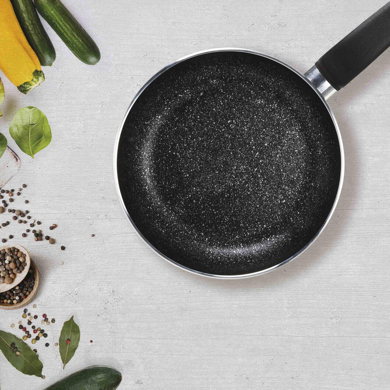 Tigaie adanca WOK antiaderenta FLONAL Pepita Granit cu 6 straturi de acoperire cu efect de piatra Mineralit, 28cm