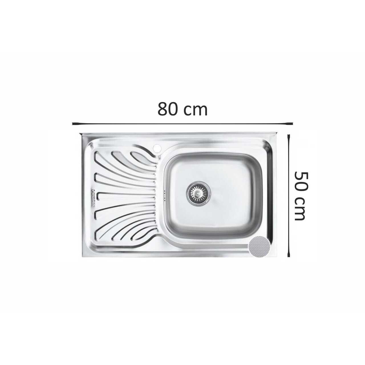 Chiuveta Freddo SN9001D, pentru masca, cuva dreapta, anticalcar, 80x50cm, Inox