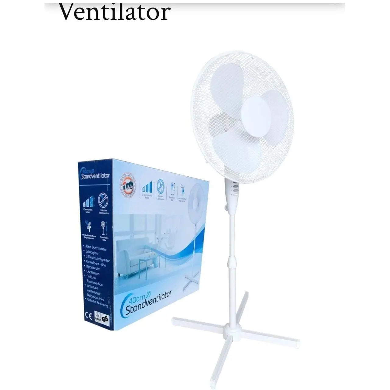 Ventilator cu picior VEN-2, 50W, 40 inch, 3 viteze, inaltime reglabila