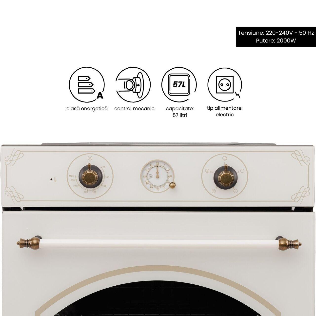 Cuptor electric incorporabil rustic Hausberg HB-8050RST 2000W 57L