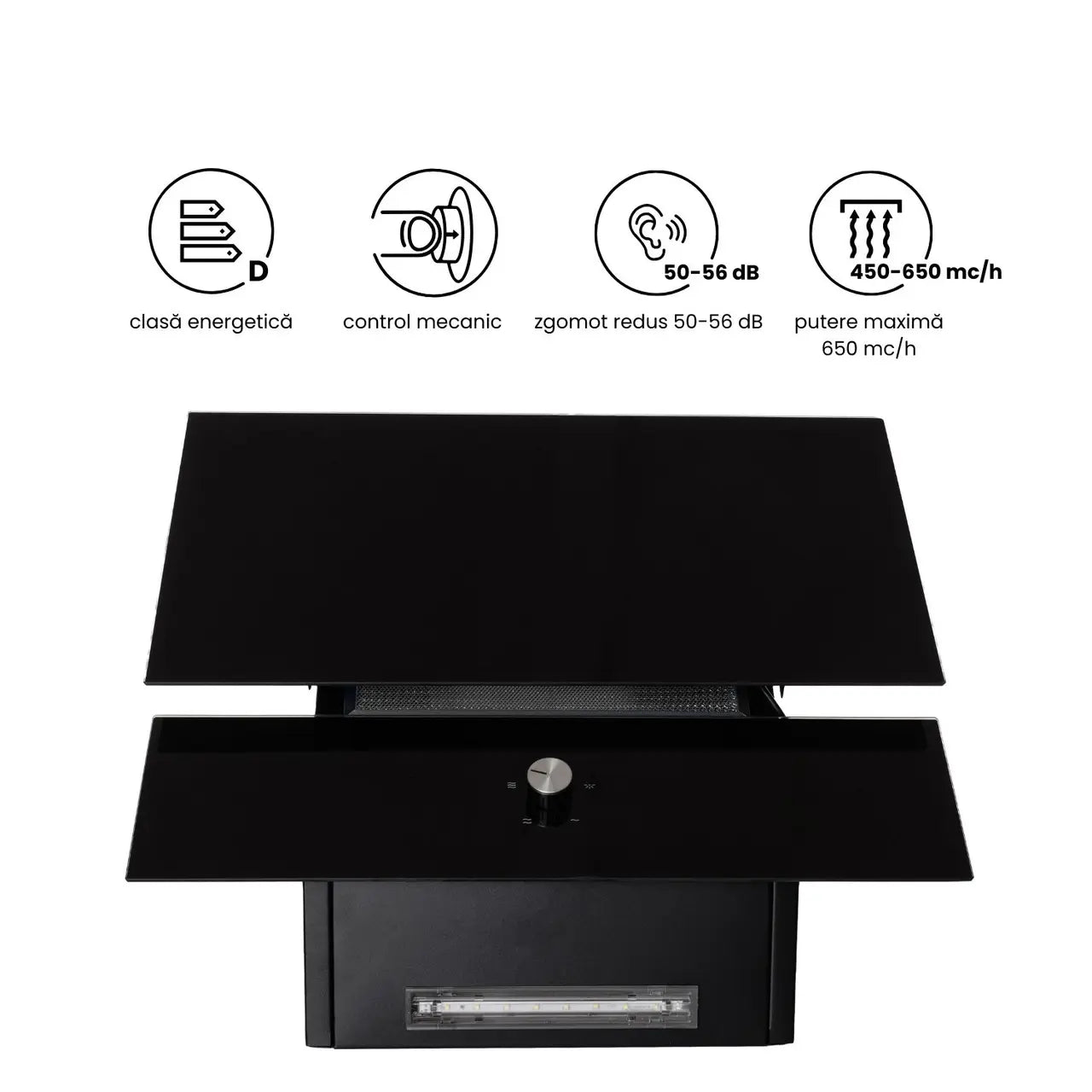Hota Incorporabila decorativa Hausberg HB-2285NG, 60 cm, putere de absorbtie 650 m?/h