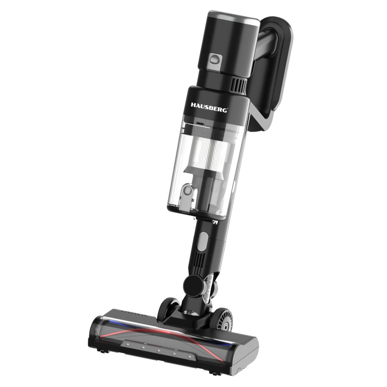 Aspirator vertical cu acumulator Hausberg HB-2019NG, 250W, motor BLDC, 22KPA, ecran digital, 45 min autonomie, accesorii incluse